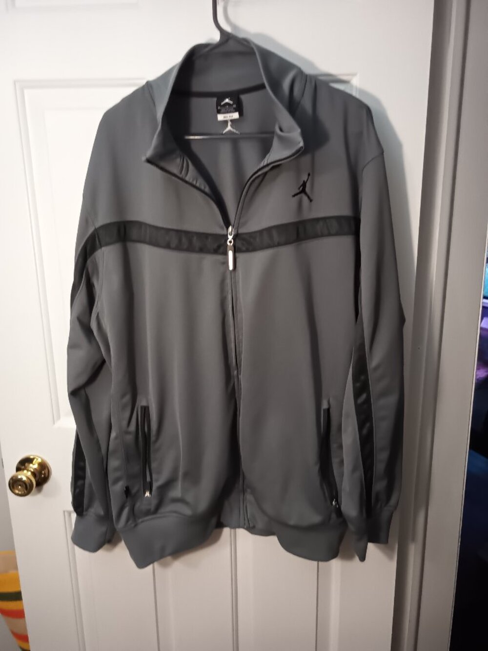Nike Gray Air Jordan Performance Full-Zip Jacket with Black Accents